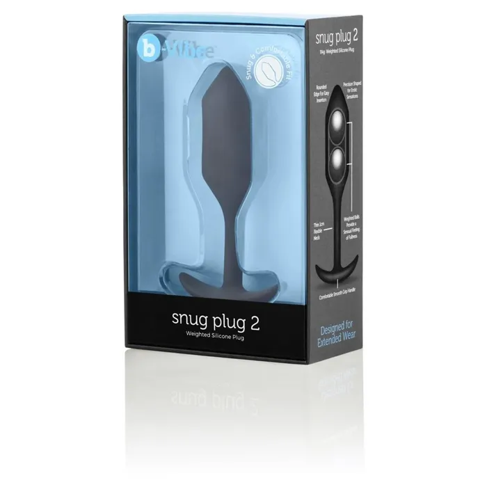 bVibe Anal bVibe Snug Plug 2 Weighted Silicone Butt Plug Black