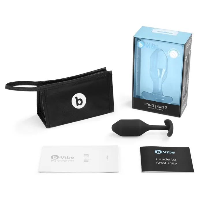 bVibe Anal bVibe Snug Plug 2 Weighted Silicone Butt Plug Black