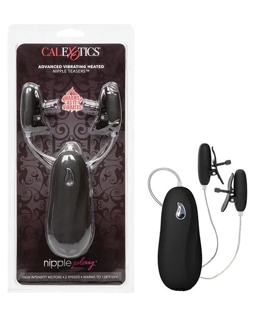 Couples Open Desires Nipple Play Advanced Vibrating Heated Nipple Teasers Black