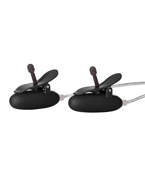 Couples Open Desires Nipple Play Advanced Vibrating Heated Nipple Teasers Black