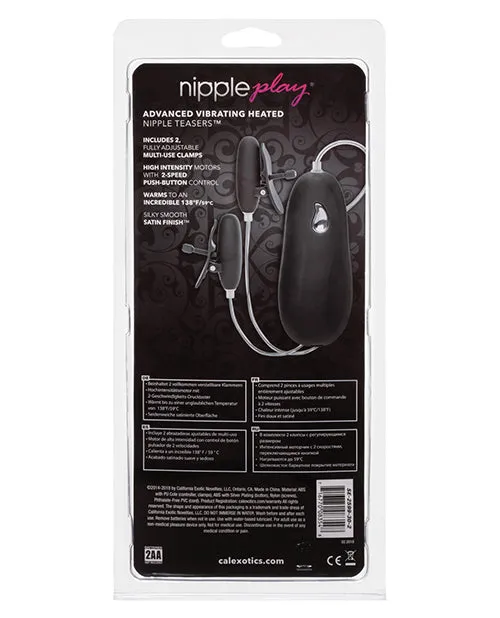 Couples Open Desires Nipple Play Advanced Vibrating Heated Nipple Teasers Black