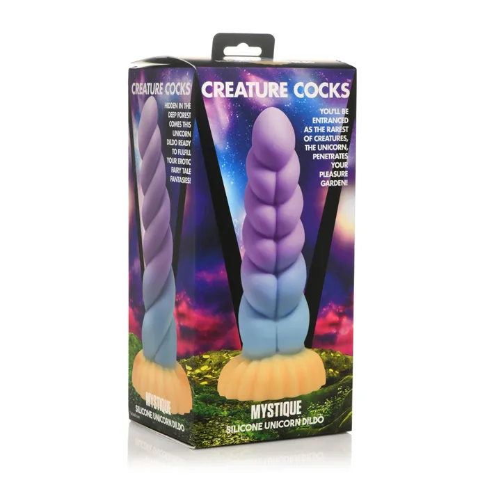 Creature Cocks Mystique Silicone Unicorn Dildo Purple Blue Orange Creature Cocks Dildos