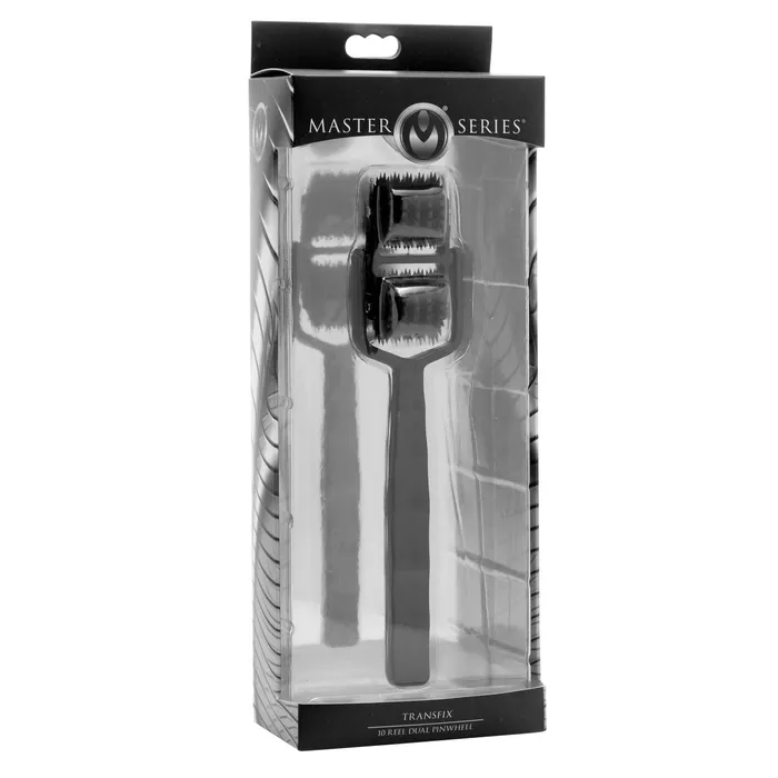 Dildos Master Series Master Series Transfix 10 Reel Dual Pinwheel Black