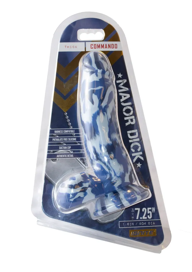Dildos Si21736 MAJOR DICK 725 COMMANDO UNCUT BLUE CAMO DONG SI Novelties