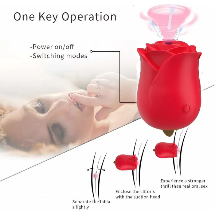 Earlypeach Female Sex Toys Silicone Rose Clitoral Suction Vibrator Sex Toys