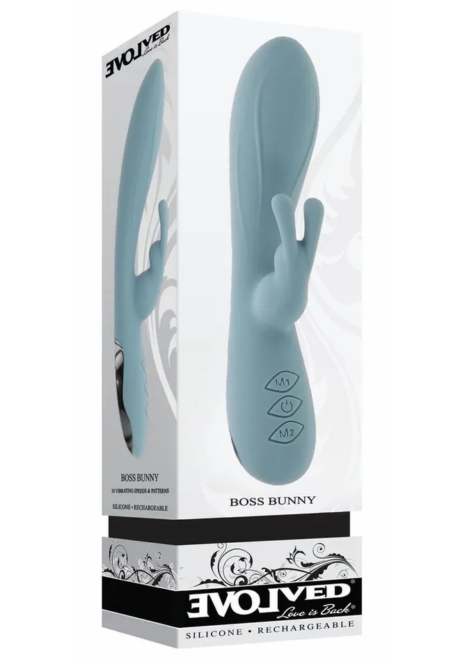 Evolved Boss Bunny Rechargeable Silicone Rabbit Vibrator Female Sex Toys