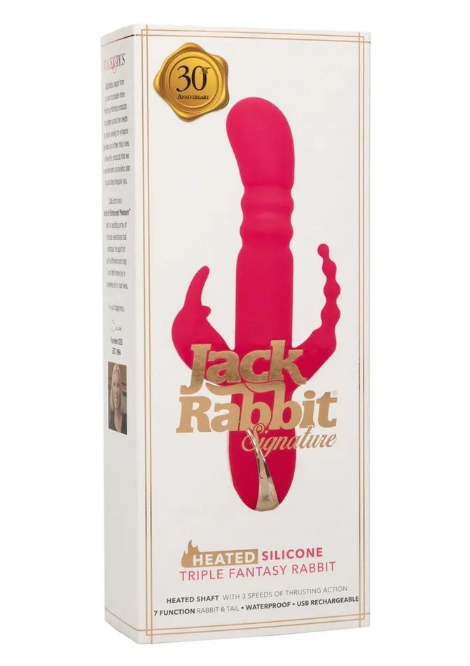 Female Sex Toys Jack Rabbit Signature Heated Rechargeable Silicone Triple Fantasy Rabbit Vibrator Jack Rabbit