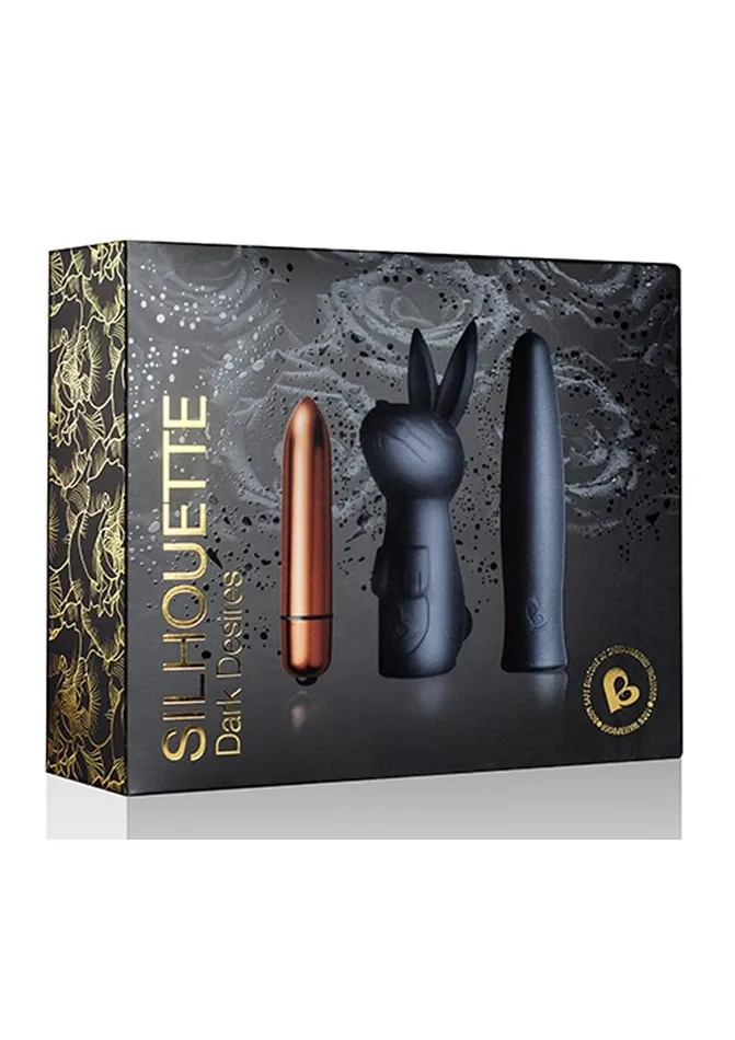 Female Sex Toys Rocks Off Silhouette Dark Desires Kit Silicone Sleeves and Bullet Vibrator Female Sex Toys Rocks Off Silhouette Dark Desires Kit Silicone Sleeves and Bullet Vibrator