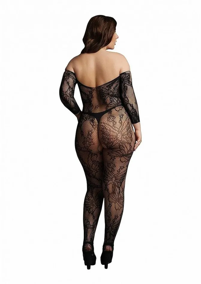 Le Desir Bodystockings Playsuits Le Desir Lace Sleeved Bodystocking