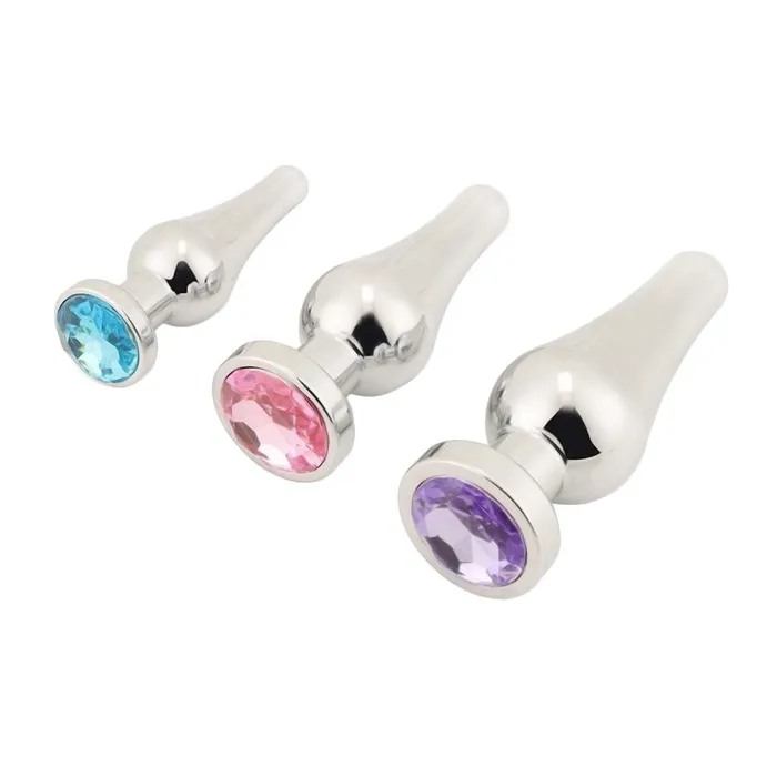 Love Plugs Male Sex Toys Tapered Steel Anal Jeweled Kit 3 Piece Love Plugs Male Sex Toys Tapered Steel Anal Jeweled Kit 3 Piece