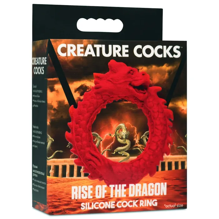 Male Sex Toys Creature Cocks Creature Cocks Rise Of The Dragon Silicone Cock Ring Red