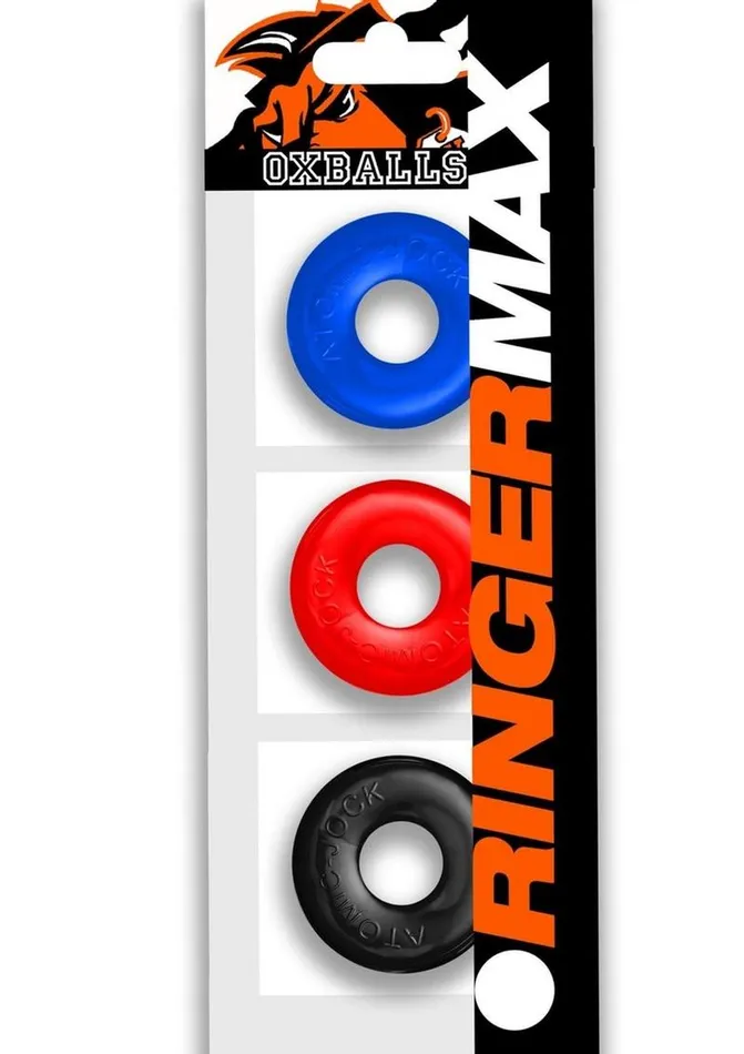 Male Sex Toys Oxballs Ringer Max Cock Ring 3 Pack Assorted