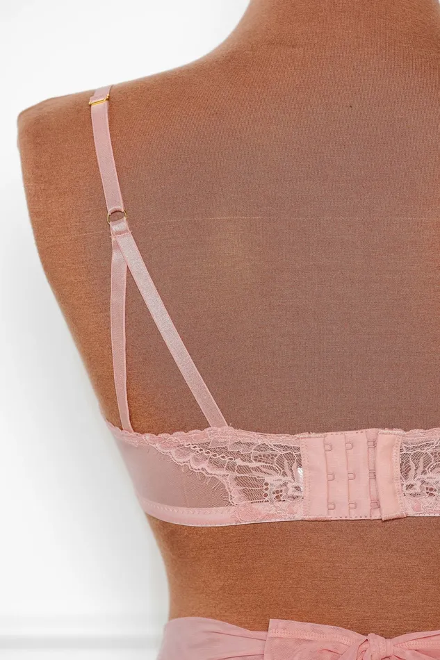 Mentionables Vibrators Lace Mesh VWire Bralette Blush Mentionables Vibrators Lace Mesh VWire Bralette Blush