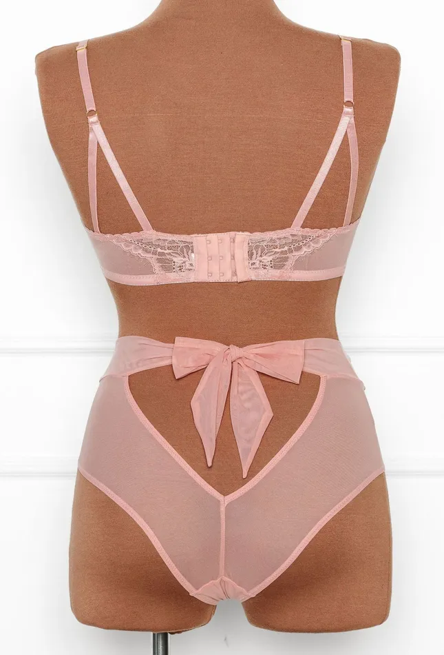 Mentionables Vibrators Lace Mesh VWire Bralette Blush Mentionables Vibrators Lace Mesh VWire Bralette Blush
