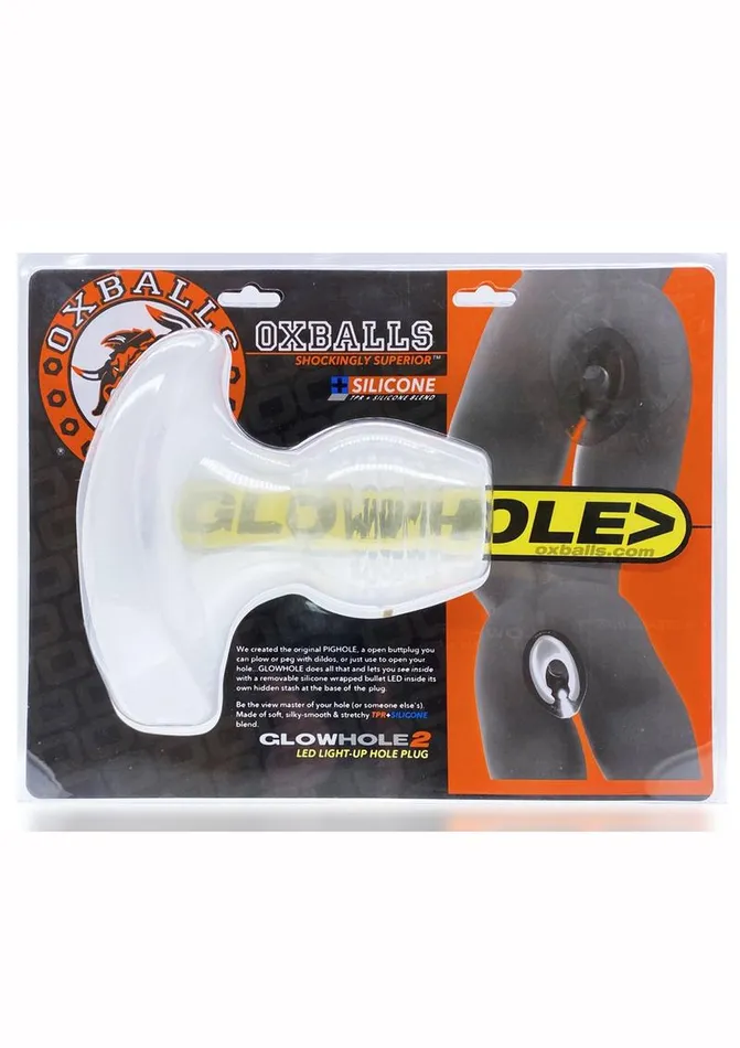 Oxballs Female Sex Toys Glowhole 2 Light Up Hollow Silicone Buttplug