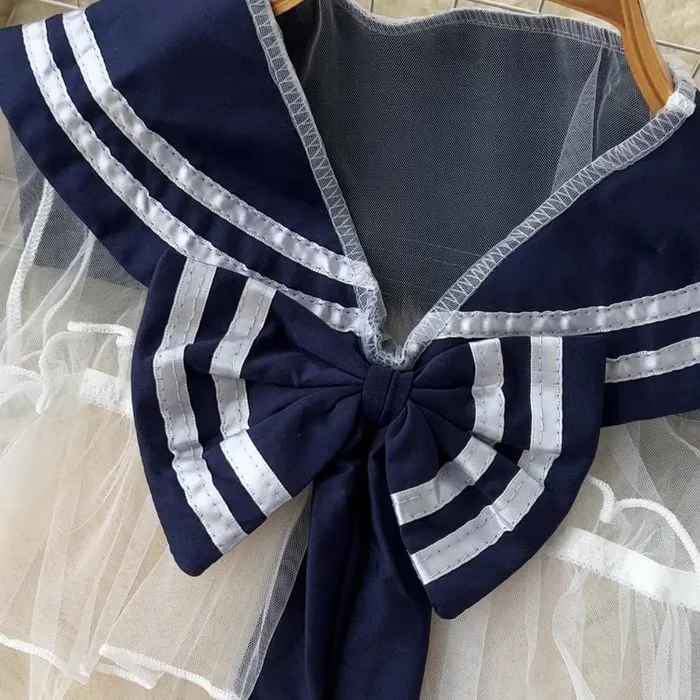 Sailor Tease Mesh Three Piece Lingerie Sinderella Couples