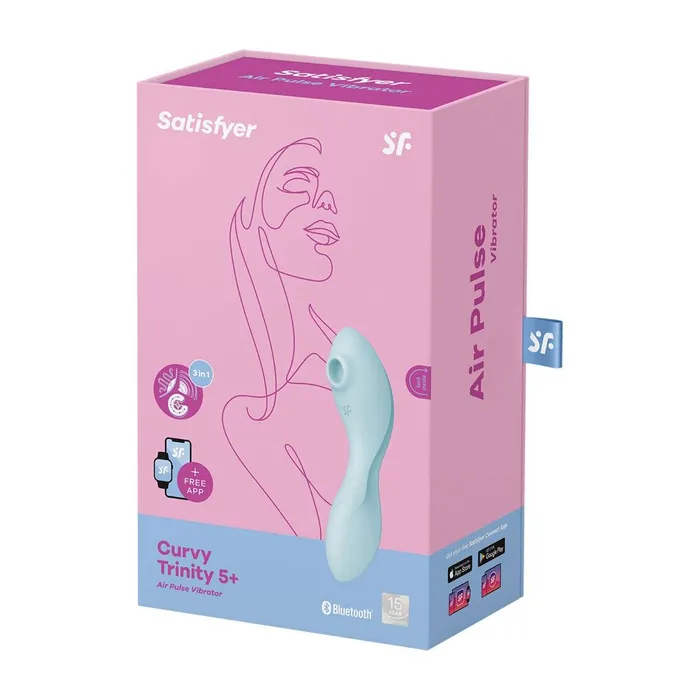 Satisfyer Vibrators Satisfyer Curvy Trinity 5 Plus Air Pulse Vibrator Light Blue