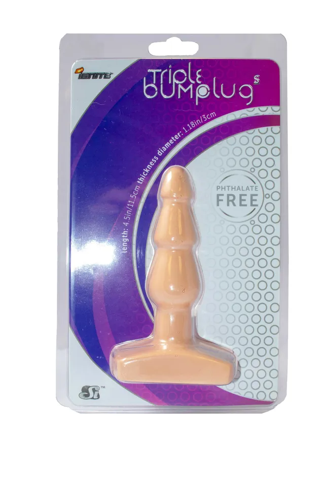 SI Novelties Si40400 SMALL TRIPLE BUMP PLUGVANILLA Anal
