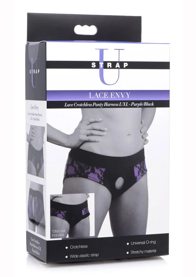 Strap U Lace Envy Lace Crotchless Panty Harness STRAP U Female Sex Toys
