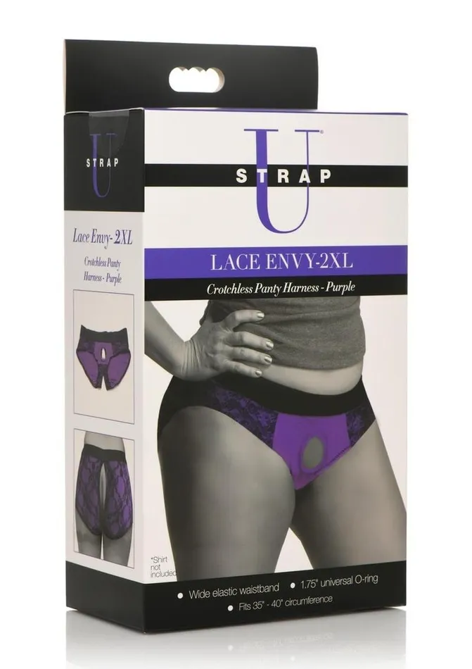 Strap U Lace Envy Lace Crotchless Panty Harness STRAP U Female Sex Toys