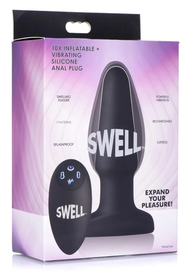 SWELL Swell Inflatable Rechargeable Silicone Vibrating Anal Plug Male Sex Toys