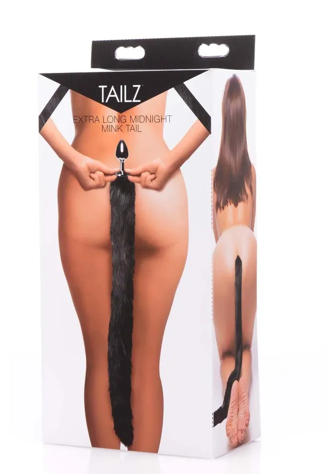 TAILZ Male Sex Toys Tailz Extra Long Midnight Mink Tail