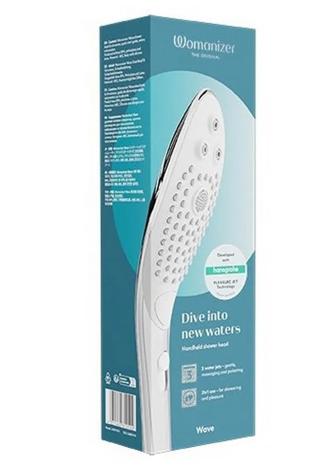 Womanizer Female Sex Toys Womanizer Wave Silicone Hydro Stimulator Chrome