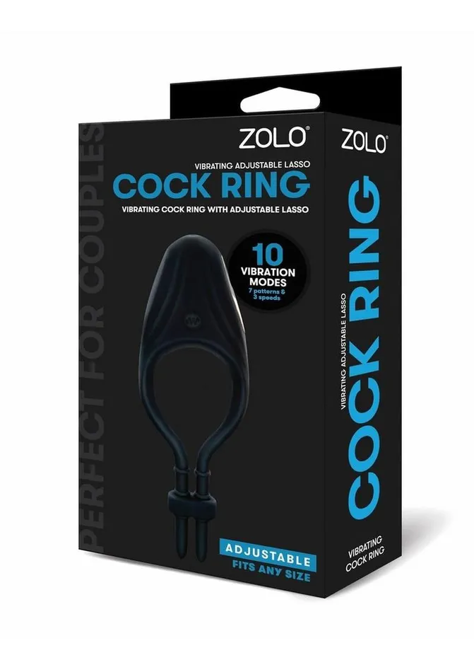 Zolo Male Sex Toys ZOLO Vibrating Adjustable Silicone Rechargeable Lasso Cock Ring