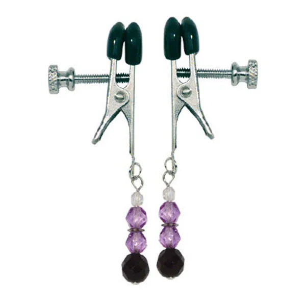 Anal Purple Beaded Clamps Adjustable Broad Tip Spartacus