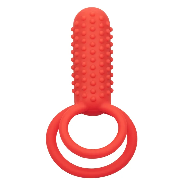 CalExotics Vibrators Silicone Rechargeable Vertical Dual Enhancer Red CalExotics Vibrators Silicone Rechargeable Vertical Dual Enhancer Red