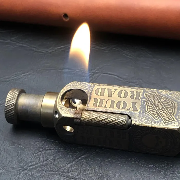 cj Dildos Pipe Kerosene Lighter Handmade Brass Hand Carved