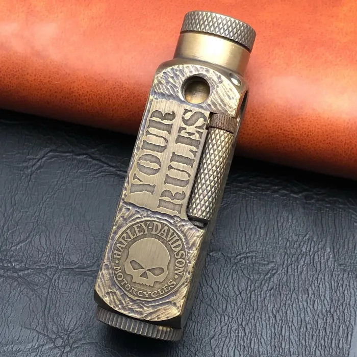 cj Dildos Pipe Kerosene Lighter Handmade Brass Hand Carved