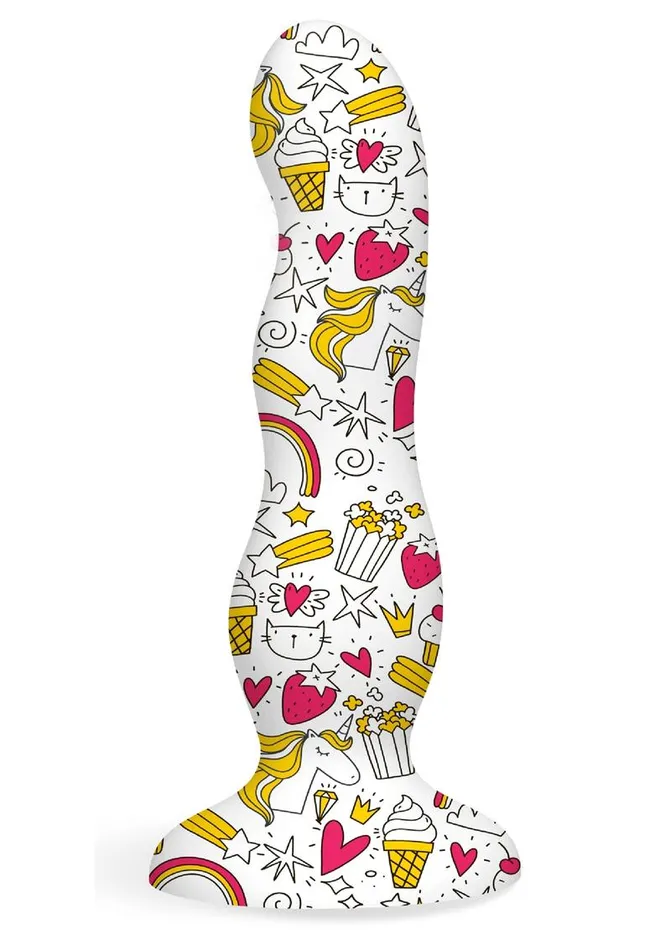 Collage Dildos Collage Cupcakes and Unicorns Curvy Silicone Dildo