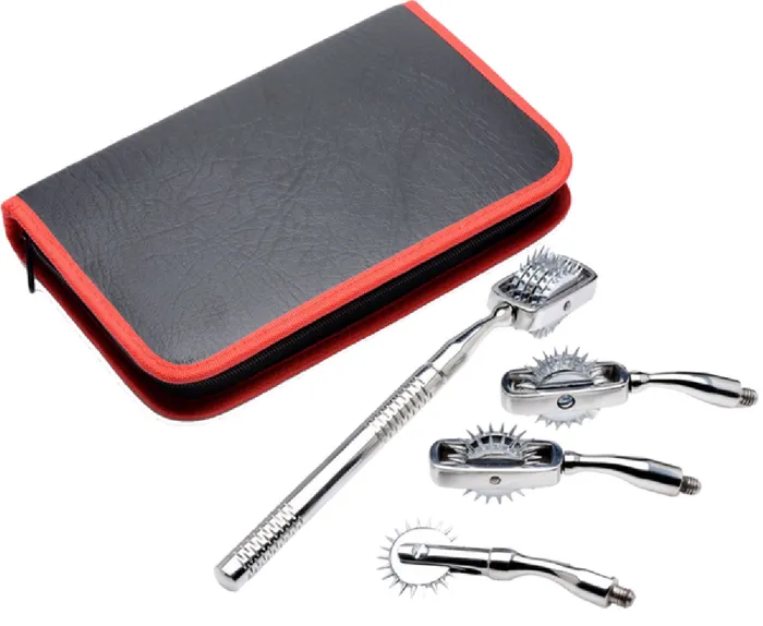 Deluxe Wartenberg Wheel Set With Travel Case Xr Brands Male Sex Toys