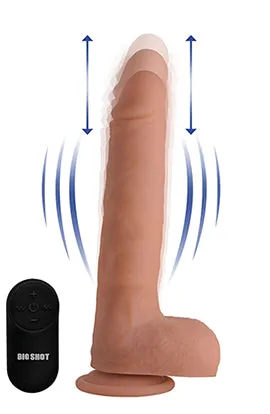 Dildos Big Shot 9 Inch Silicone Thrusting Dildo With Balls and Remote Curve Toys Dildos Big Shot 9 Inch Silicone Thrusting Dildo With Balls and Remote Curve Toys