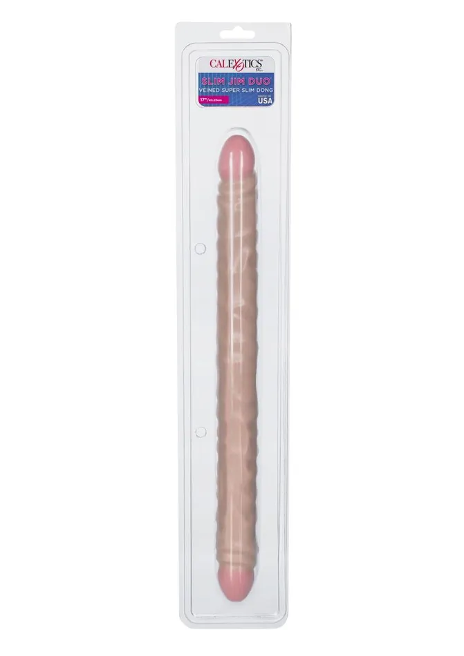 Dildos Slim Jim Duo Veined Super Slim Double Dildo Lifelike Dongs