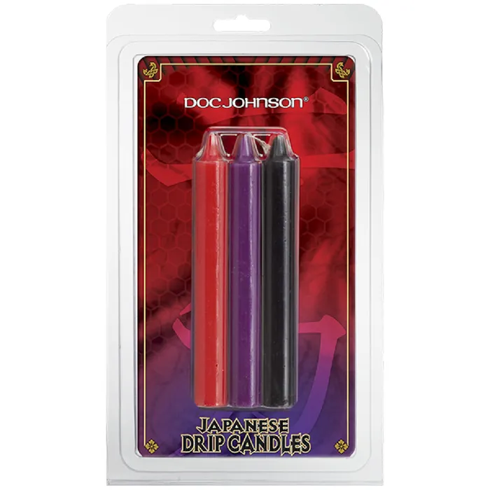 Doc Johnson Vibrators Japanese Drip Candles 3 Pack MultiColored