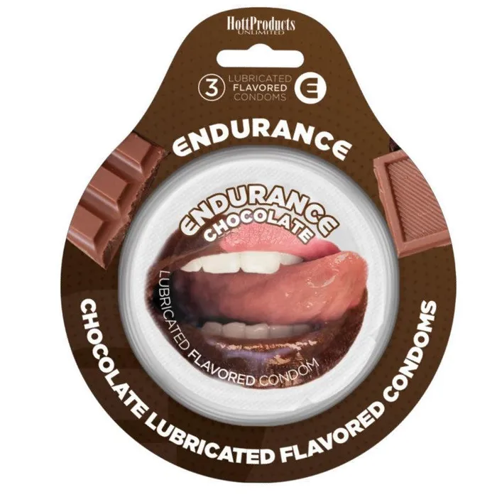 Enhancers Hott Products Endurance Condoms Chocolate 3 Pack