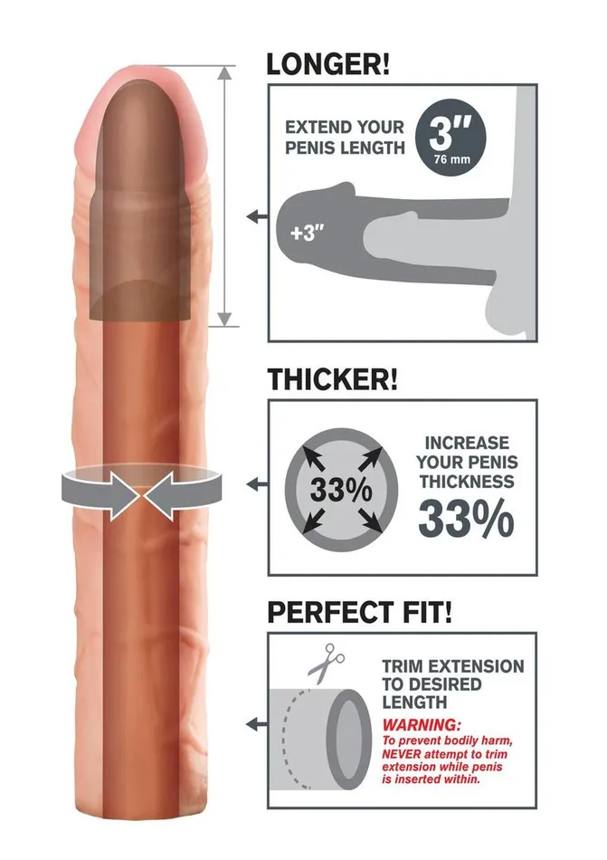 Fantasy XTensions Perfect 3in Extension Sleeve Fantasy XTensions Male Sex Toys Fantasy XTensions Perfect 3in Extension Sleeve Fantasy XTensions Male Sex Toys