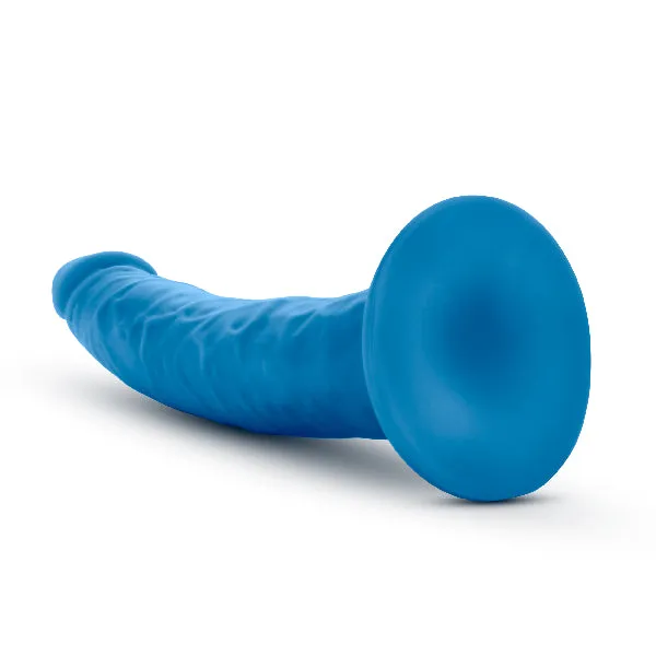 Female Sex Toys Blush Neo Elite 75in Silicone Dual Density Cock Neon Blue