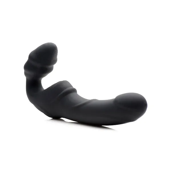 Female Sex Toys Slim Rider Ribbed Vibrating Silicone Strapless Strap On XR Brands
