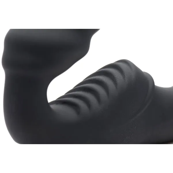 Female Sex Toys Slim Rider Ribbed Vibrating Silicone Strapless Strap On XR Brands