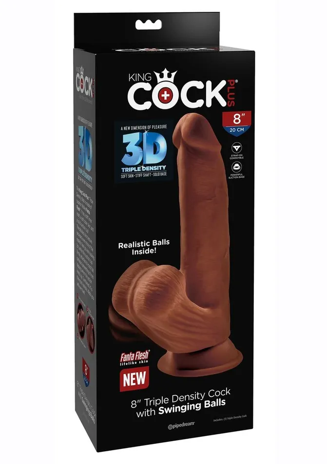 King Cock Plus Triple Density Dildo with Swinging Balls King Cock Dildos
