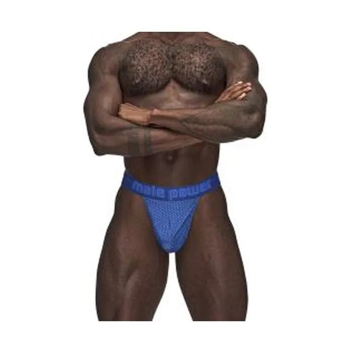 Male Power Vibrators Male Power Sexagon Micro V Thong Blue