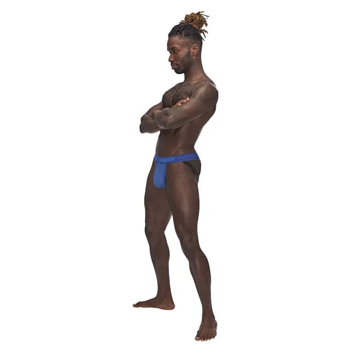 Male Power Vibrators Male Power Sexagon Micro V Thong Blue