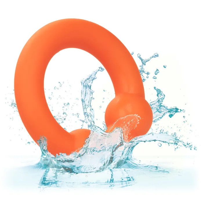 Male Sex Toys CalExotics Alpha Liquid Silicone Dual Ball Ring Orange Orange Male Sex Toys CalExotics Alpha Liquid Silicone Dual Ball Ring Orange Orange