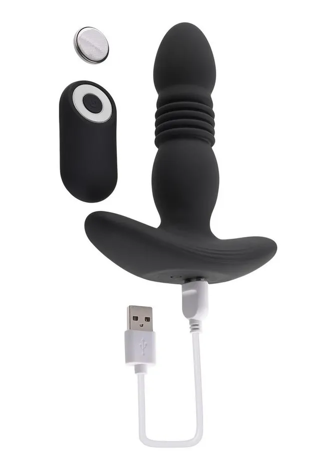 Male Sex Toys Playboy Trust The Thrust Rechargeable Silicone Thrusting Anal Plug with Remote Control Playboy