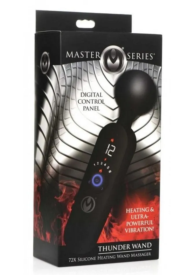 Master Series Thunder Wand 72x Rechargeable Silicone Heating Wand Massager Master Series Female Sex Toys