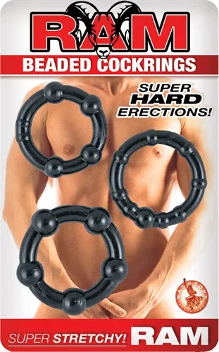 Nasstoys Anal Ram Beaded Cockrings Black Nasstoys Anal Ram Beaded Cockrings Black