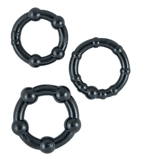 Nasstoys Anal Ram Beaded Cockrings Black Nasstoys Anal Ram Beaded Cockrings Black